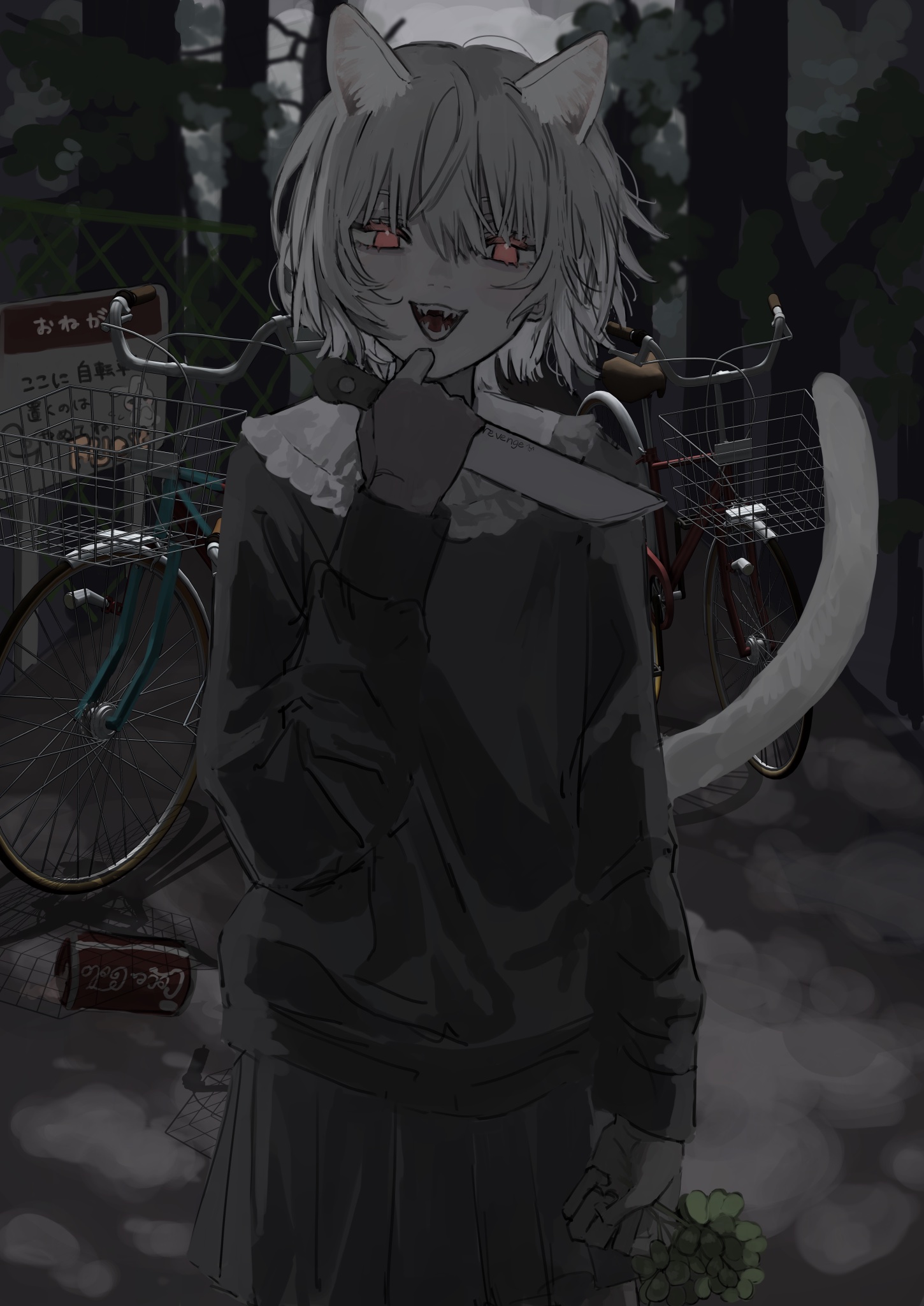 Catgirl with a knife