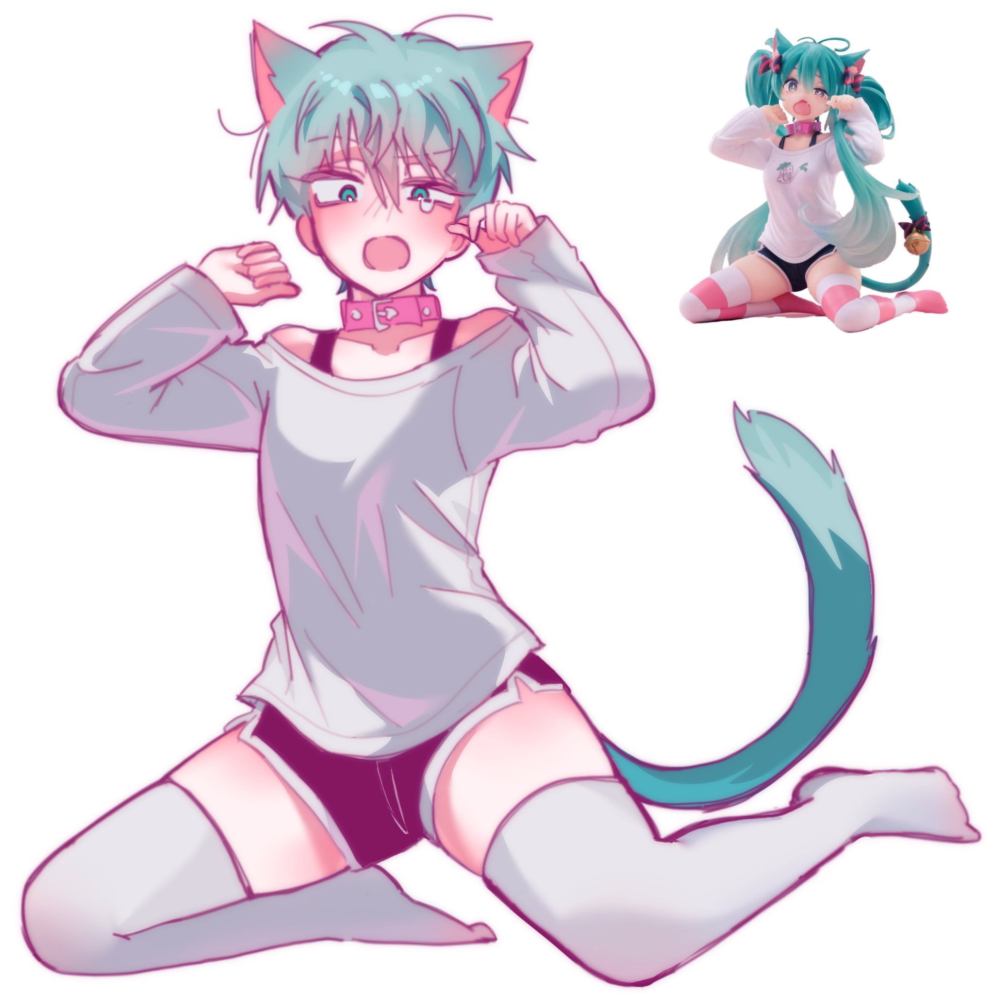 Hatsune Miku turned into a catboy